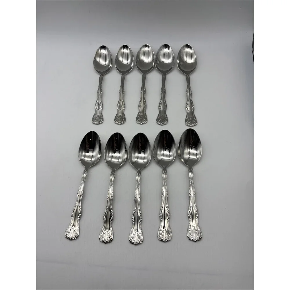 10 Teaspoons VICTORIA Reed & Barton Glossy 18/10 Stainless Steel Flatware